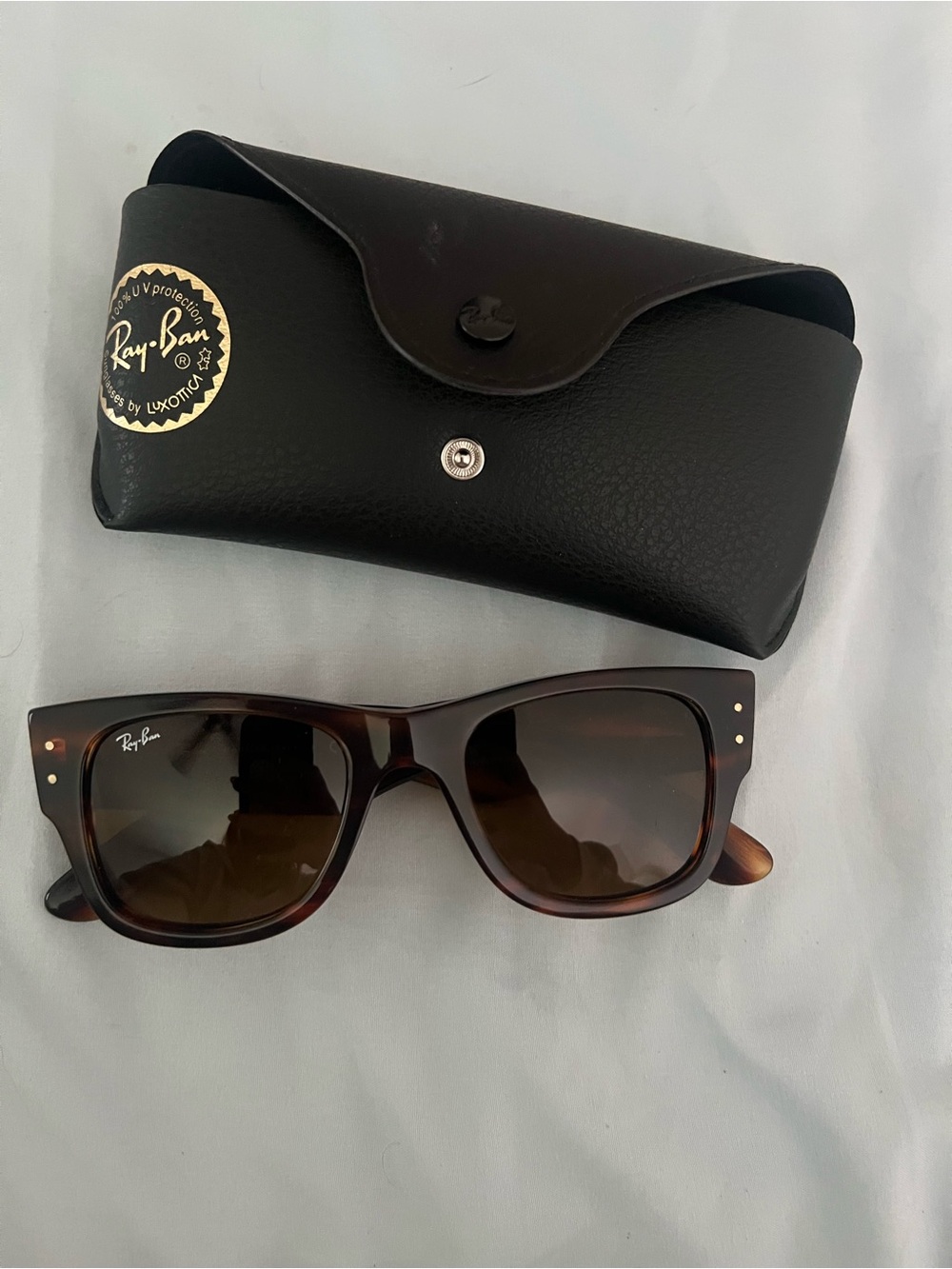 Ray-Ban Tortoiseshell Mega Wayfarer Sunglasses - Brown Tones